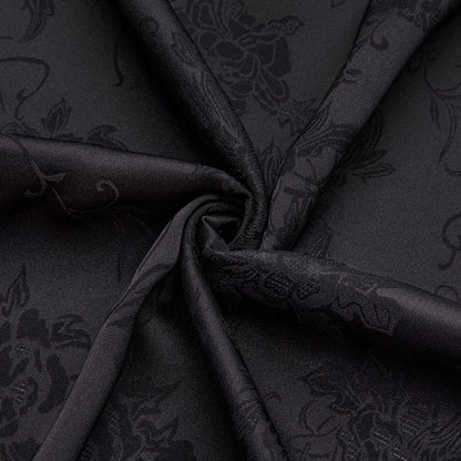 Pure Black Paisley Silk Dress Shirt shirt    - Sophisticated Gentlemen