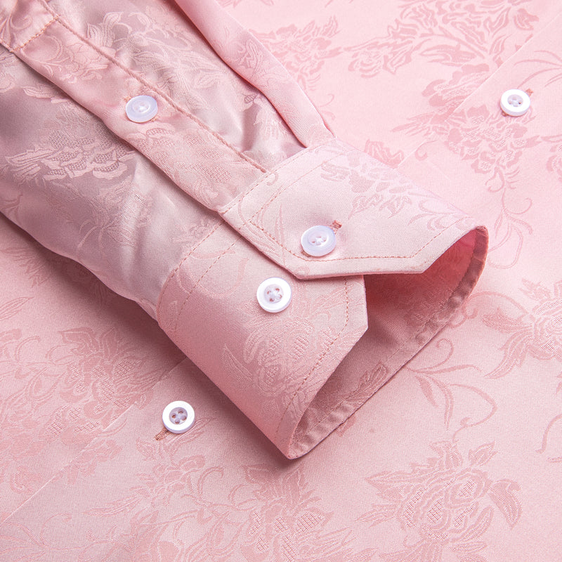 Pure Pink Paisley Silk Dress Shirt shirt    - Sophisticated Gentlemen