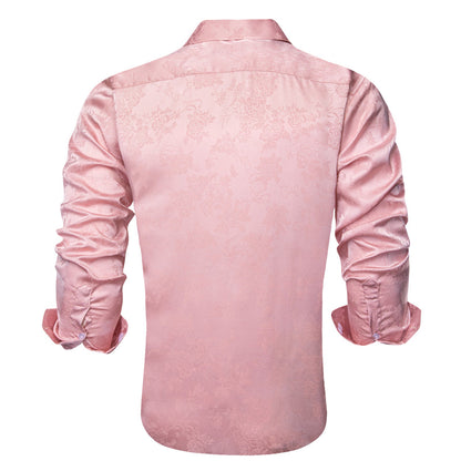 Pure Pink Paisley Silk Dress Shirt shirt    - Sophisticated Gentlemen