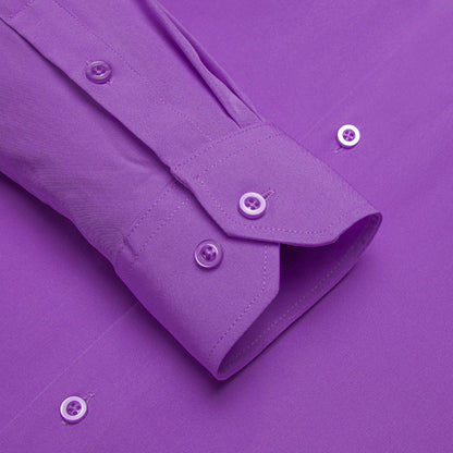Purple Solid Four-Way Stretch Fabric Dress Shirt shirt    - Sophisticated Gentlemen