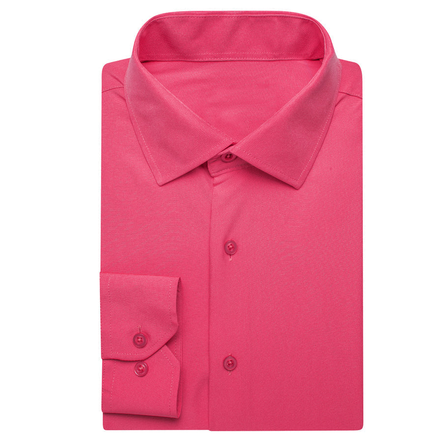 Pink Solid Four-Way Stretch Fabric Dress Shirt shirt    - Sophisticated Gentlemen