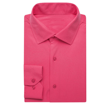 Pink Solid Four-Way Stretch Fabric Dress Shirt shirt    - Sophisticated Gentlemen