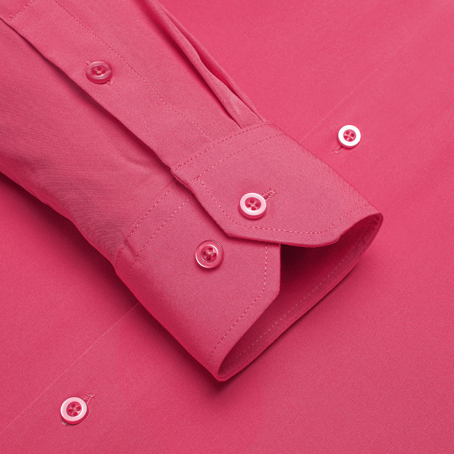 Pink Solid Four-Way Stretch Fabric Dress Shirt shirt    - Sophisticated Gentlemen