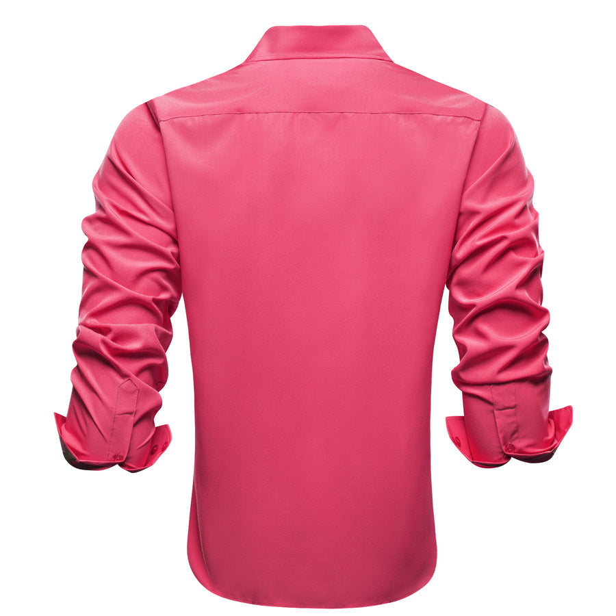 Pink Solid Four-Way Stretch Fabric Dress Shirt shirt    - Sophisticated Gentlemen