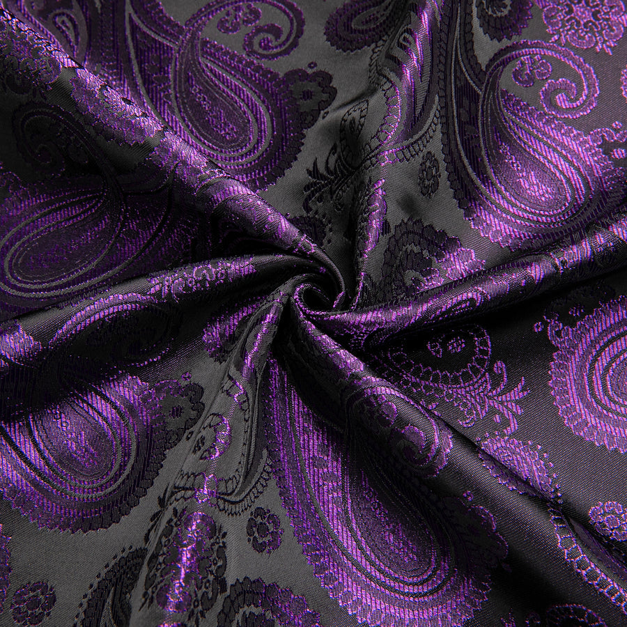 Purple Black Paisley Silk Dress Shirt shirt    - Sophisticated Gentlemen