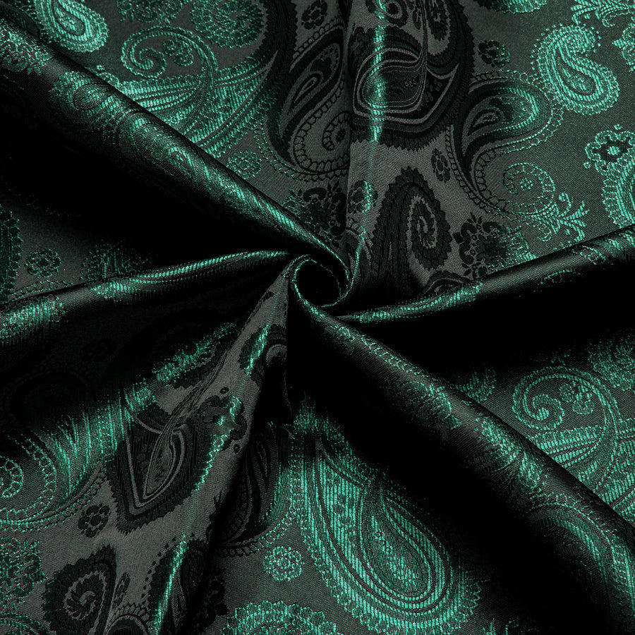Emerald Green Black Paisley Silk Dress Shirt shirt    - Sophisticated Gentlemen