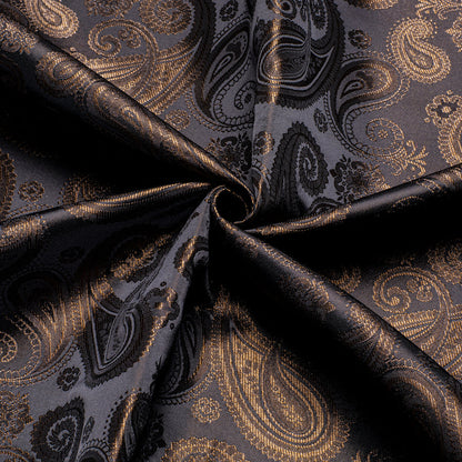 Brown Black Paisley Silk Dress Shirt shirt    - Sophisticated Gentlemen
