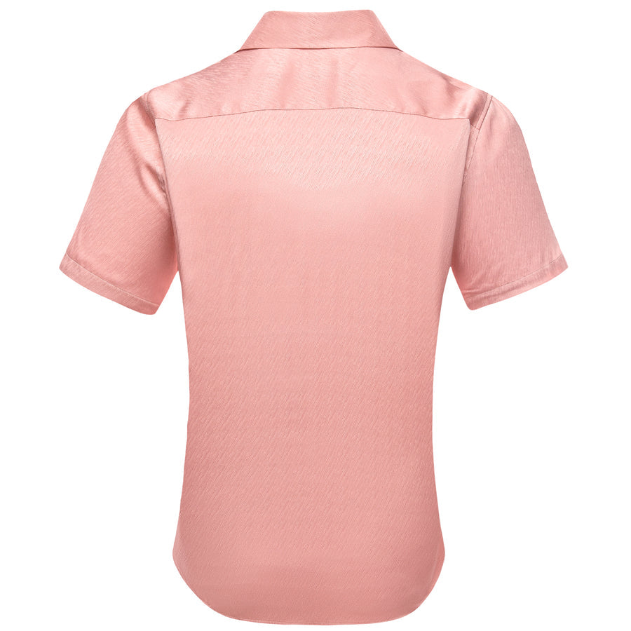 Pink Solid Silk Dress Shirt shirt    - Sophisticated Gentlemen