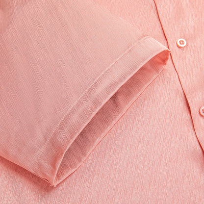 Pink Solid Silk Dress Shirt shirt    - Sophisticated Gentlemen