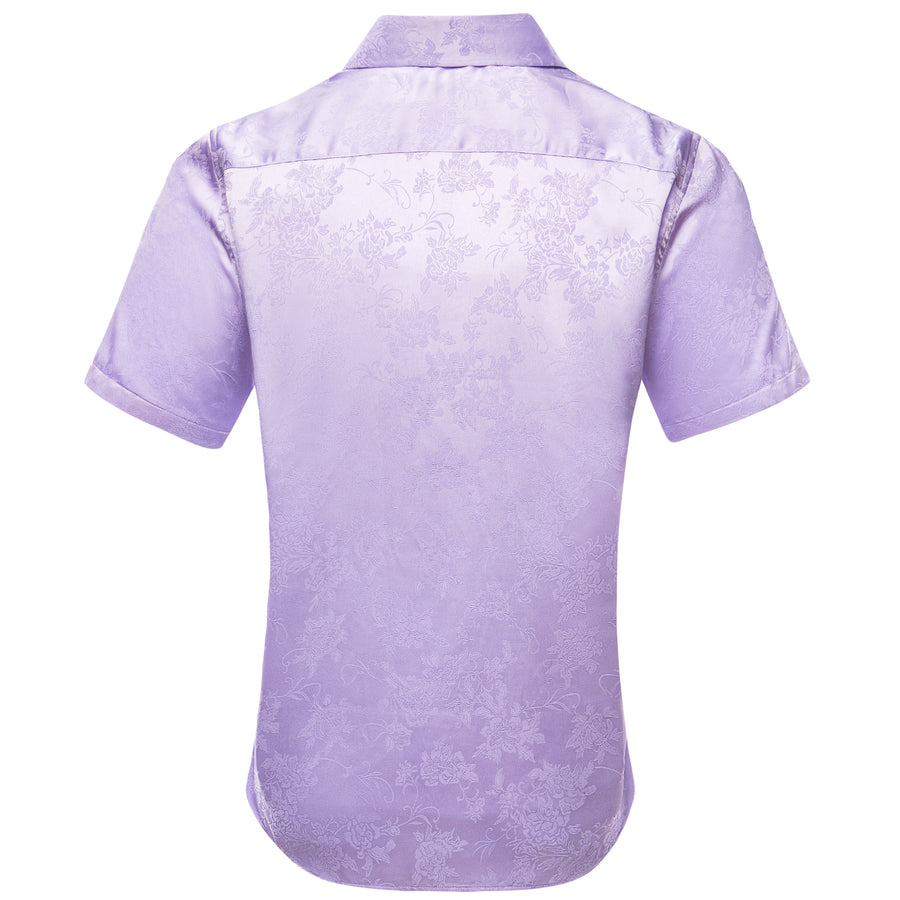 Baby Purple Floral Silk Dress Shirt shirt    - Sophisticated Gentlemen