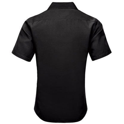 Black With Purple Paisley Silk Dress Shirt shirt    - Sophisticated Gentlemen