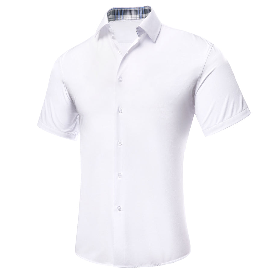 White With Black White Plaid Silk Dress Shirt shirt    - Sophisticated Gentlemen