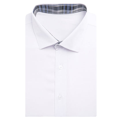 White With Black White Plaid Silk Dress Shirt shirt    - Sophisticated Gentlemen