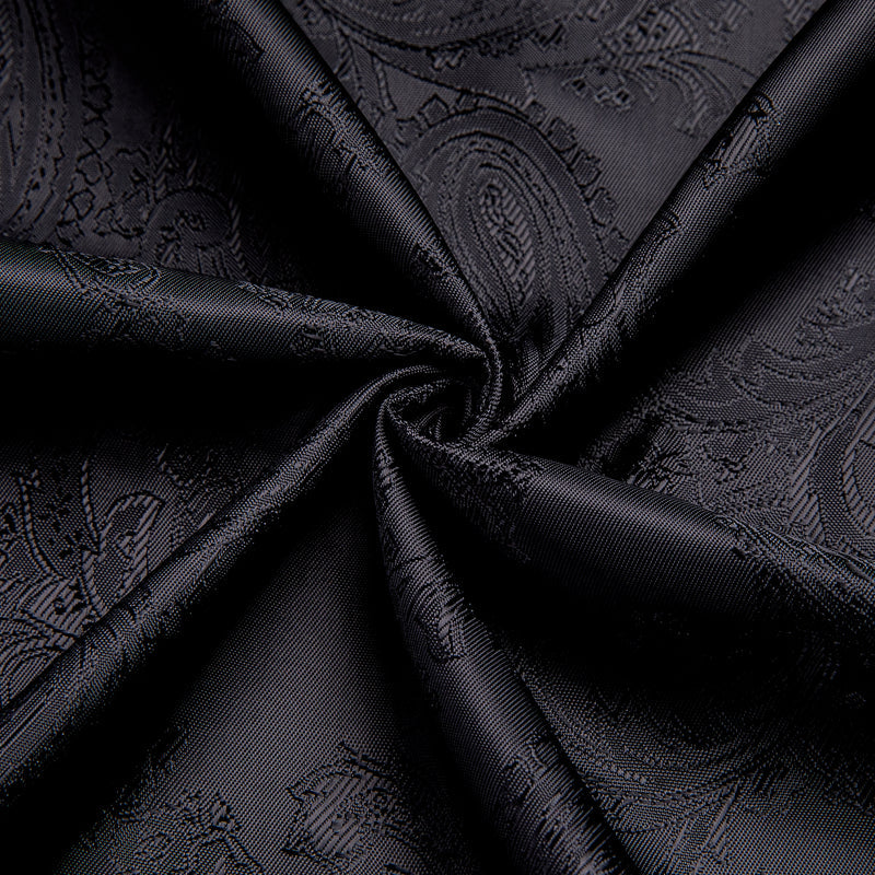 Black Paisley Silk Men's Dress Shirt shirt    - Sophisticated Gentlemen