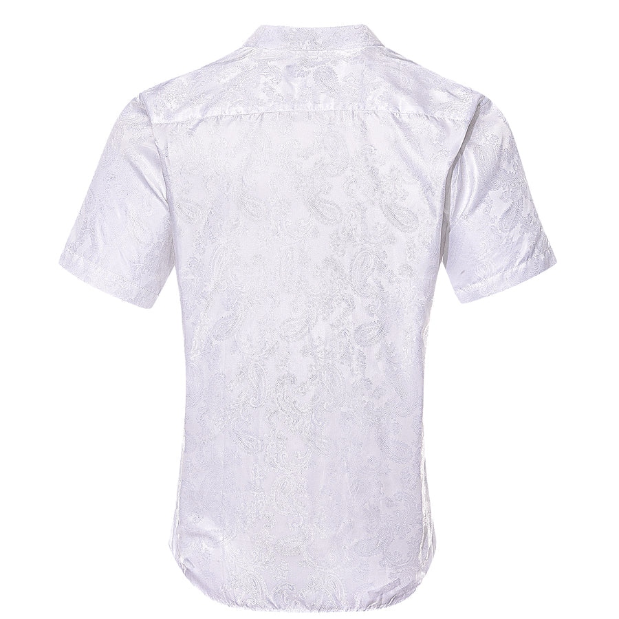 White Paisley Silk Dress Shirt shirt    - Sophisticated Gentlemen