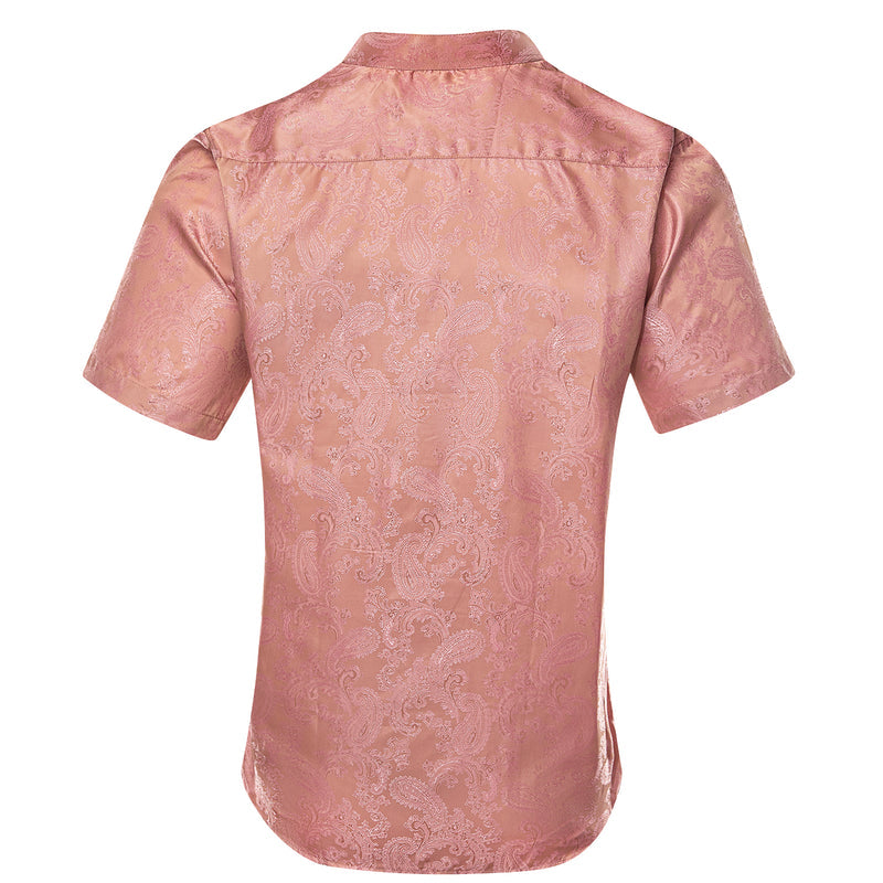 Pink Paisley Silk Men's Dress Shirt shirt    - Sophisticated Gentlemen