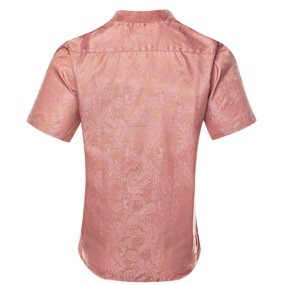 Pink Paisley Silk Men's Dress Shirt shirt    - Sophisticated Gentlemen