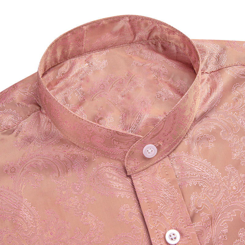 Pink Paisley Silk Men's Dress Shirt shirt    - Sophisticated Gentlemen