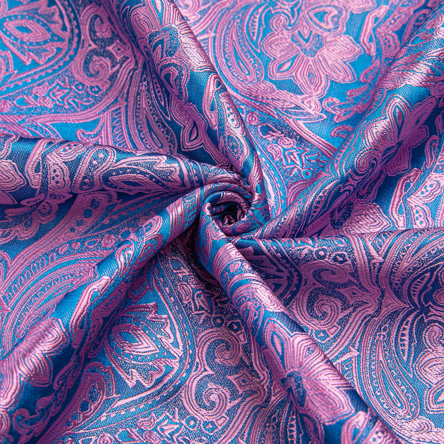 Purple Blue Paisley Silk Dress Shirt shirt    - Sophisticated Gentlemen