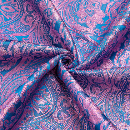 Purple Blue Paisley Silk Dress Shirt shirt    - Sophisticated Gentlemen