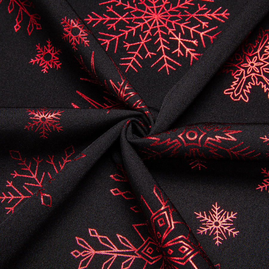 Black Christmas Dark Red Snow Novelty Dress Shirt shirt    - Sophisticated Gentlemen