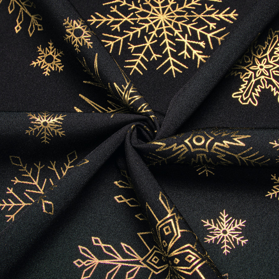 Black Christmas Golden Snowflake Novelty Dress Shirt shirt    - Sophisticated Gentlemen