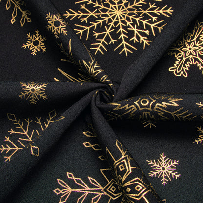 Black Christmas Golden Snowflake Novelty Dress Shirt shirt    - Sophisticated Gentlemen