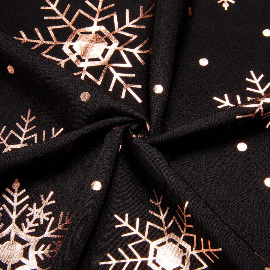 Black Christmas Rose Golden Snowflake Novelty Dress Shirt shirt    - Sophisticated Gentlemen