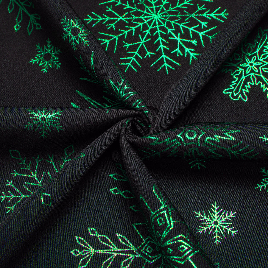 Black Christmas Dark Green Snowflake Novelty Dress Shirt shirt    - Sophisticated Gentlemen