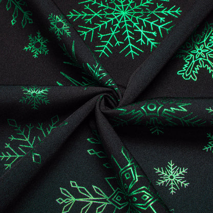 Black Christmas Dark Green Snowflake Novelty Dress Shirt shirt    - Sophisticated Gentlemen