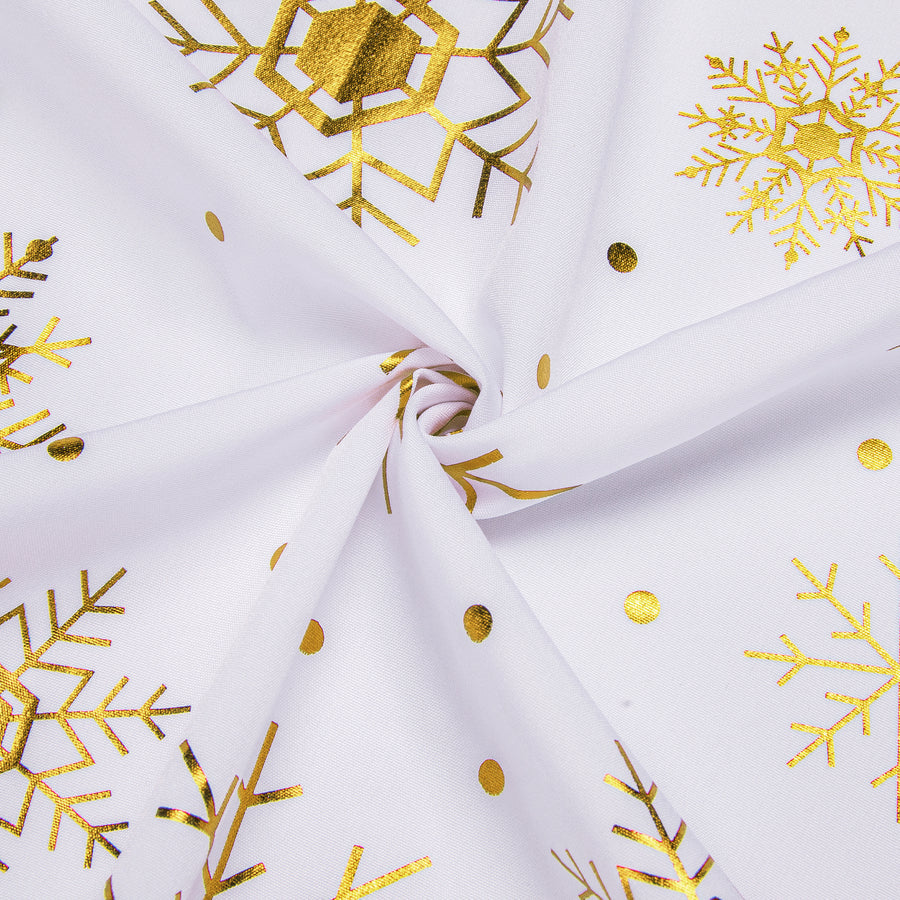 White Christmas Golden Snowflake Novelty Dress Shirt shirt    - Sophisticated Gentlemen