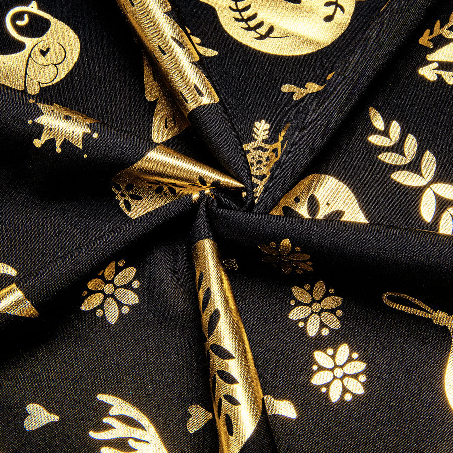 Black Christmas Golden Novelty Dress Shirt shirt    - Sophisticated Gentlemen