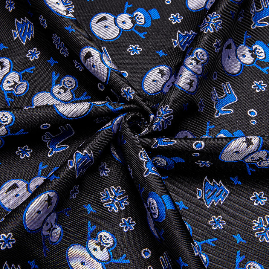 Black Christmas Sky Blue Snowmwan Novelty Dress Shirt shirt    - Sophisticated Gentlemen