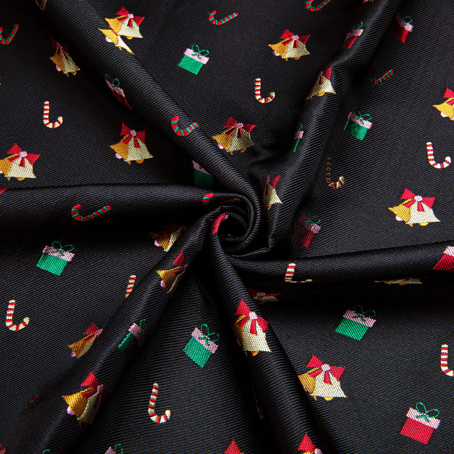Black Christmas Red Candy Cane Novelty Dress Shirt shirt    - Sophisticated Gentlemen