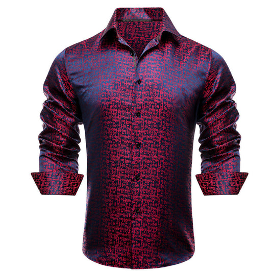 Black Red Novelty Dress Shirt shirt S   - Sophisticated Gentlemen