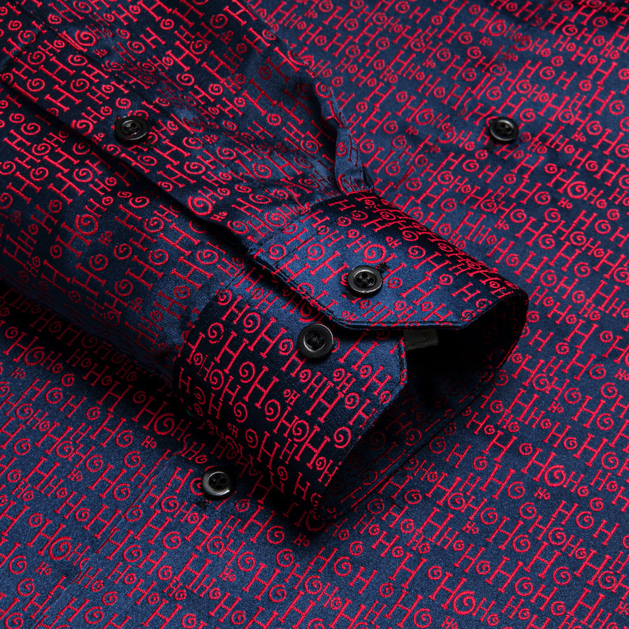 Black Red Novelty Dress Shirt shirt    - Sophisticated Gentlemen