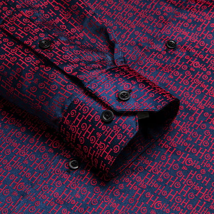 Black Red Novelty Dress Shirt shirt    - Sophisticated Gentlemen