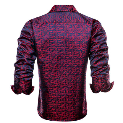 Black Red Novelty Dress Shirt shirt    - Sophisticated Gentlemen
