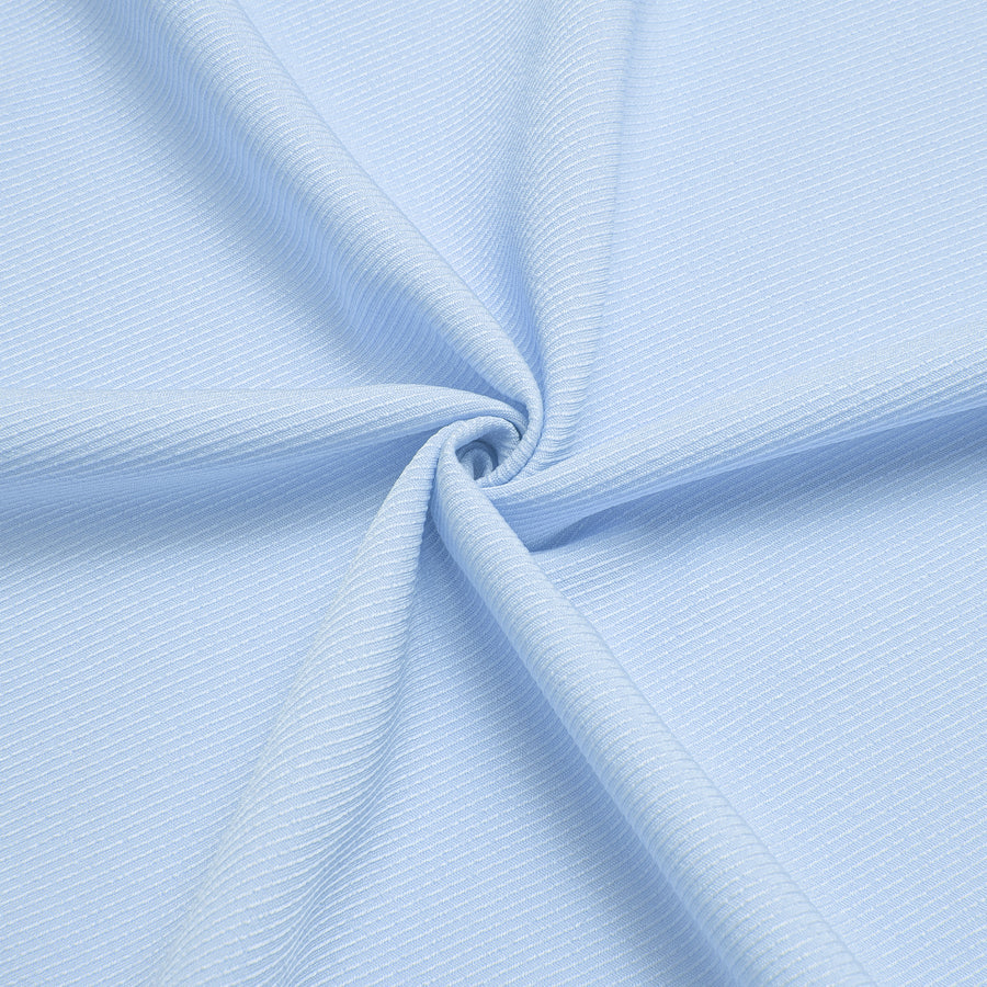 White Blue Solid Stretch Woven Dress Shirt shirt    - Sophisticated Gentlemen