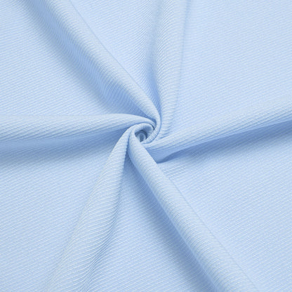 White Blue Solid Stretch Woven Dress Shirt shirt    - Sophisticated Gentlemen