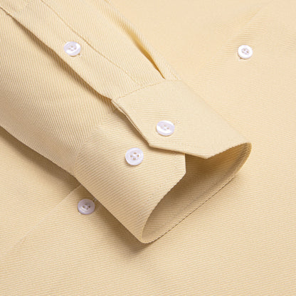 Beige Solid Stretch Woven Dress Shirt shirt    - Sophisticated Gentlemen
