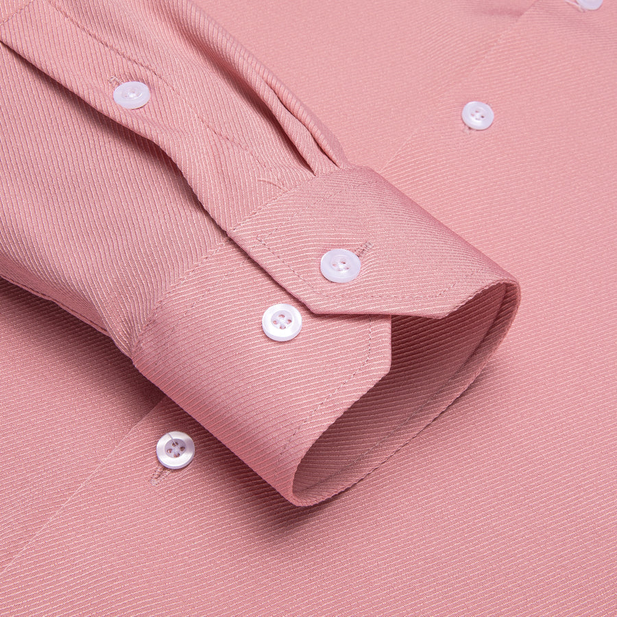 Pink Solid Stretch Woven Dress Shirt shirt    - Sophisticated Gentlemen