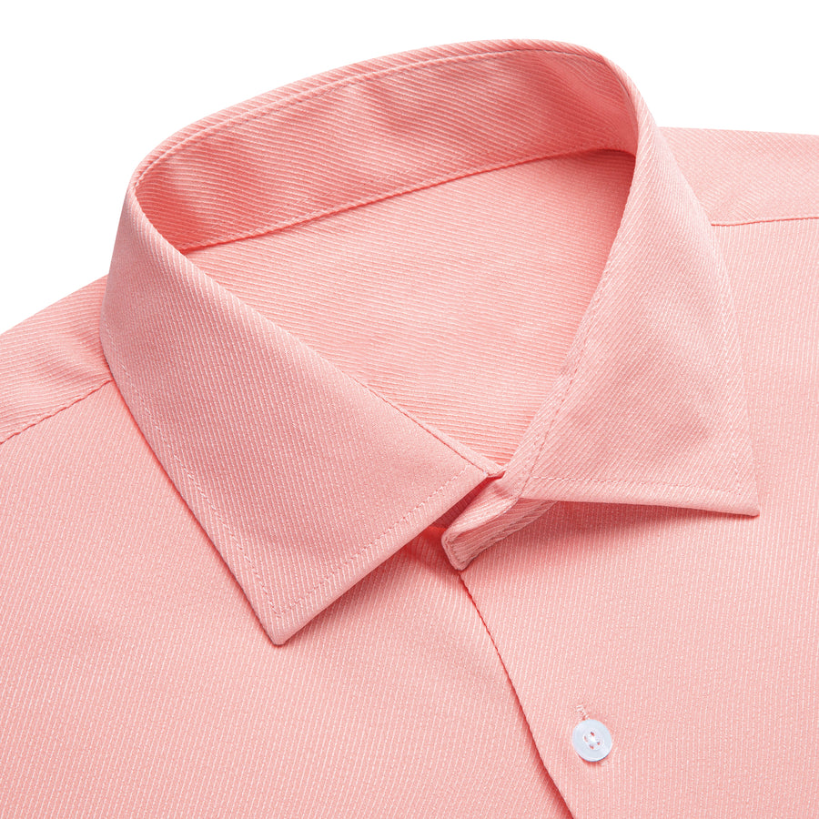 Light Pink Solid Stretch Woven Dress Shirt shirt    - Sophisticated Gentlemen