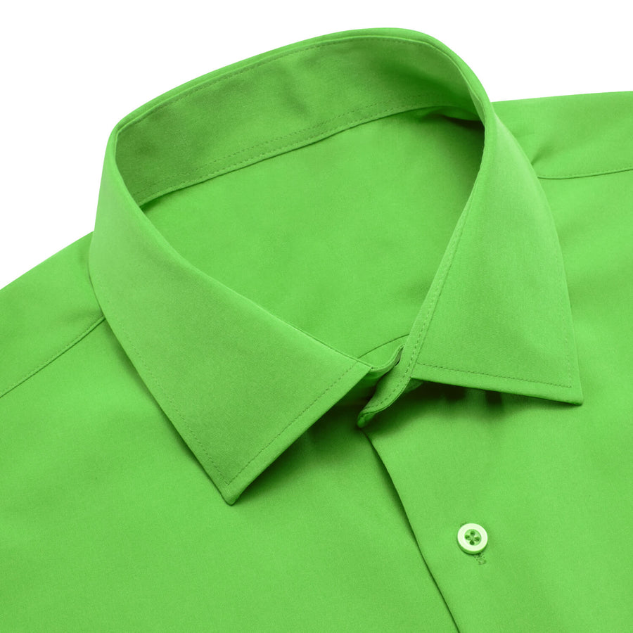 Green Solid Silk Dress Shirt shirt    - Sophisticated Gentlemen