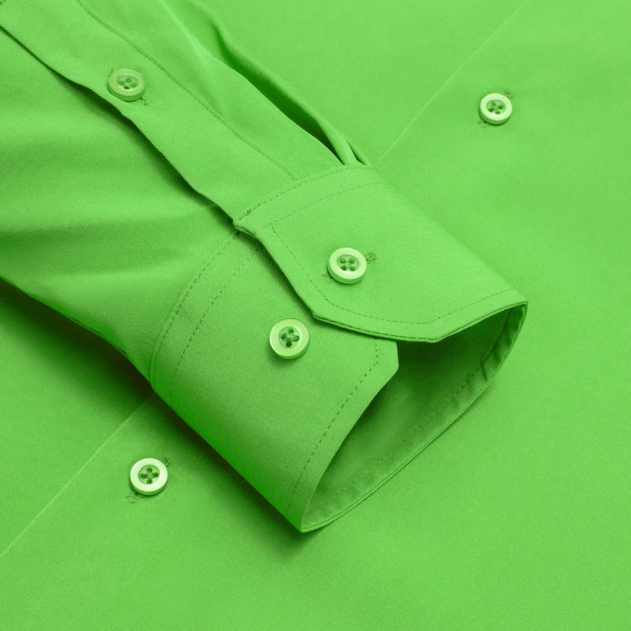 Green Solid Silk Dress Shirt shirt    - Sophisticated Gentlemen