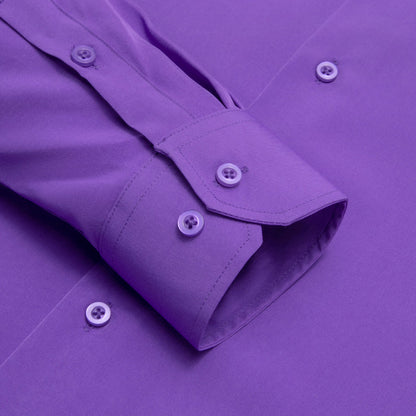 Purple Solid Silk Dress Shirt shirt    - Sophisticated Gentlemen