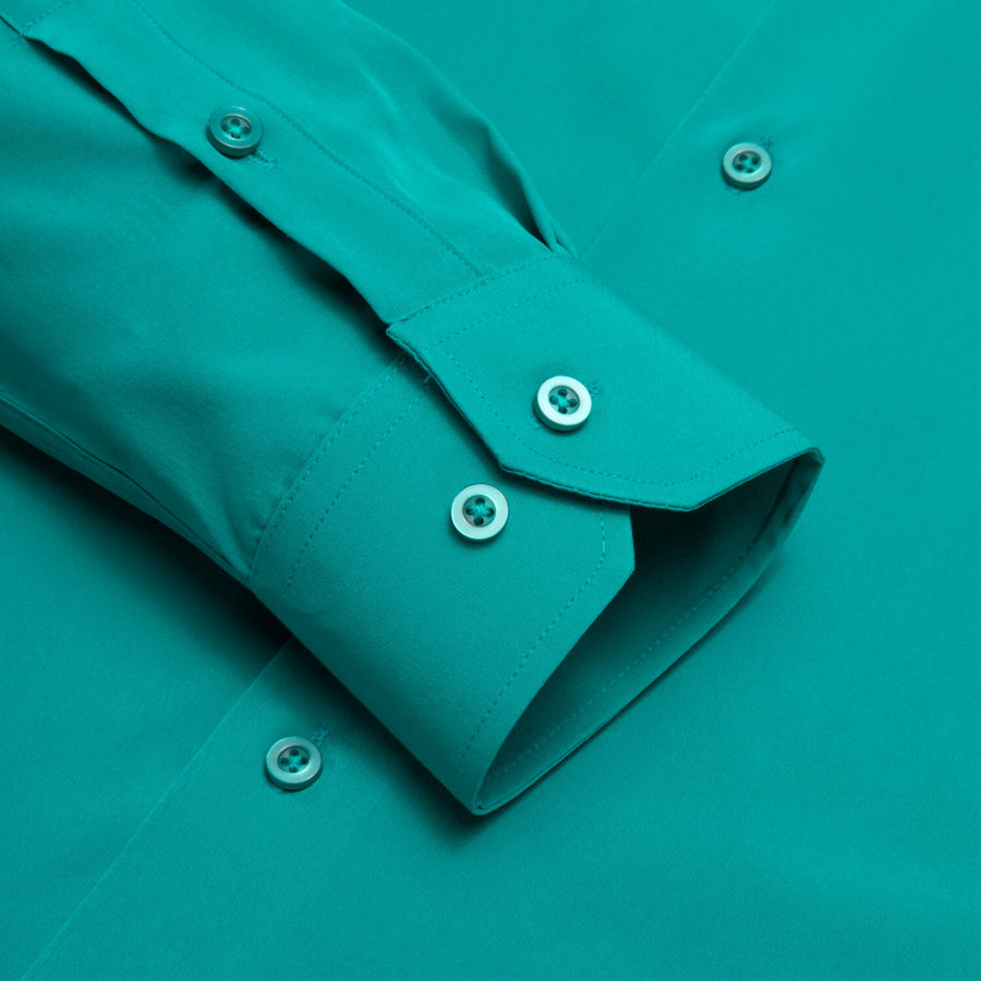 Tiffany Blue Silk Solid Dress Shirt shirt    - Sophisticated Gentlemen