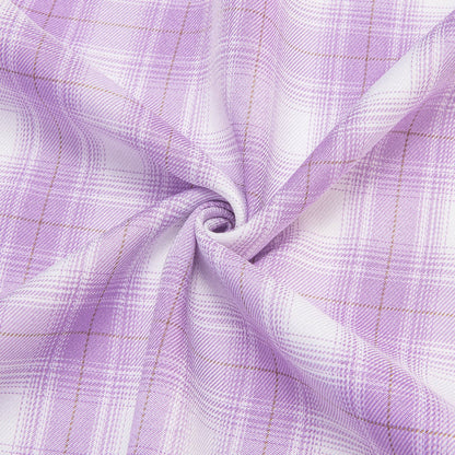 Purple White Plaid Men's Silk Dress Shirt shirt    - Sophisticated Gentlemen