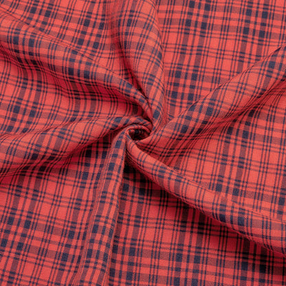 Red Black Brown Woven Plaid Men's Silk Dress Shirt shirt    - Sophisticated Gentlemen