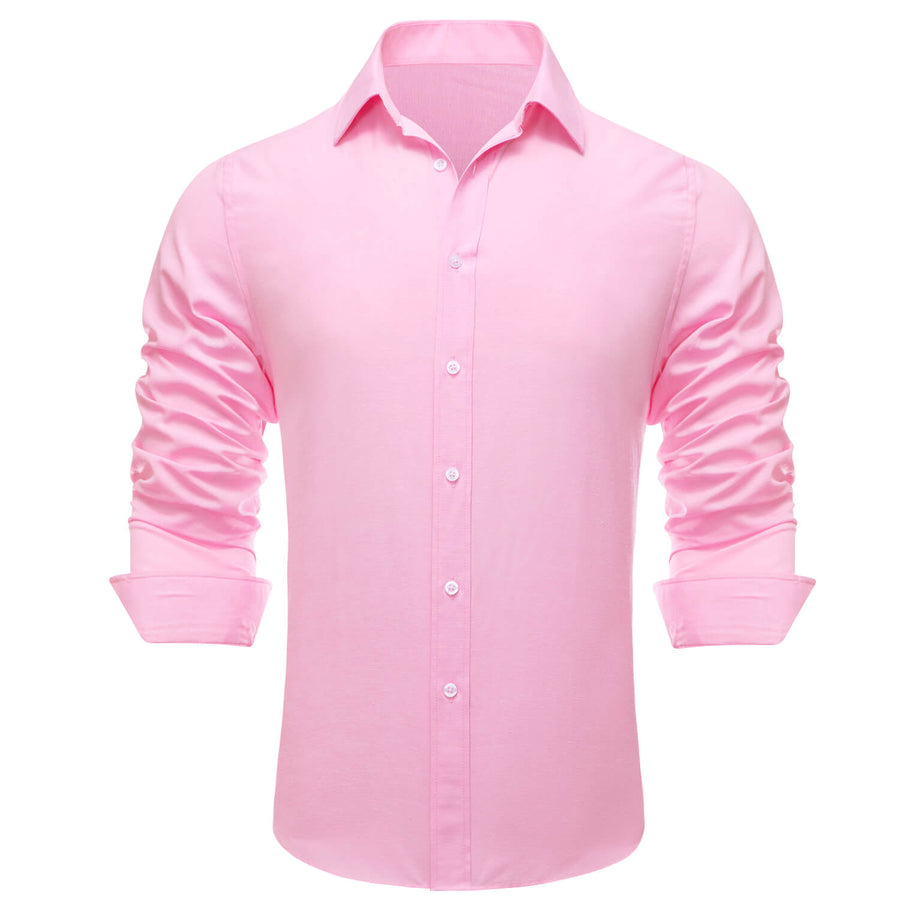 Light Pink Solid Men's Dress Shirt shirt    - Sophisticated Gentlemen